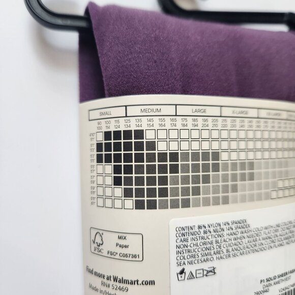 No Boundaries Fashion Tights LARGE Dark Amethyst Purple - Picture 5 of 6